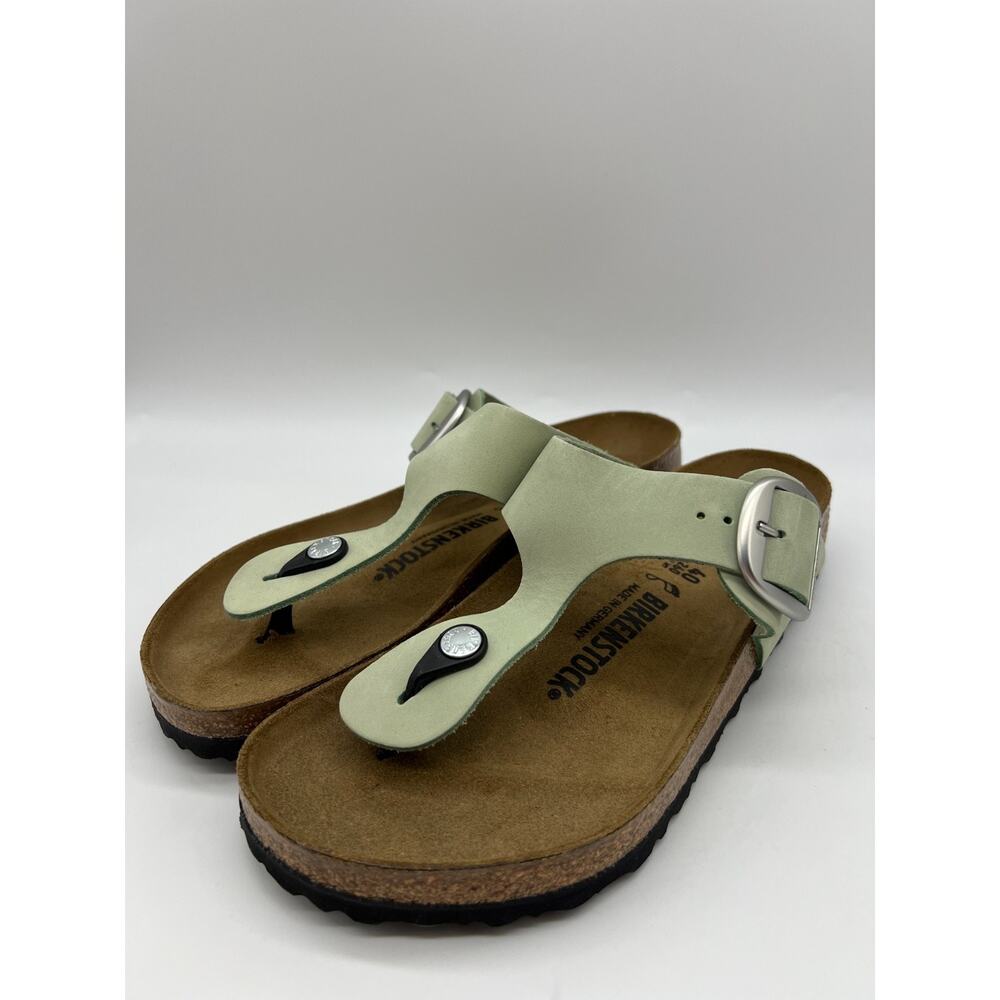 Birkenstock Gizeh Big Buckle Nubuck Leather Matcha Women's Size 9 New - Picture 9 of 16